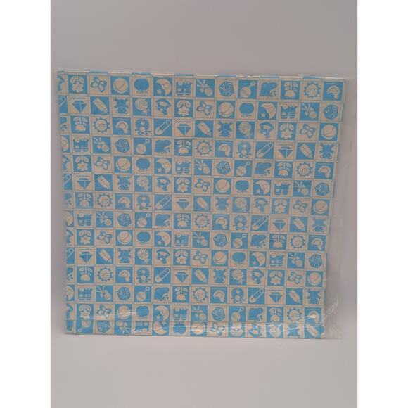 Vintage Flourish Gift Wrap Baby Blue White 2 Sheets 26x20 Paper New Old Stock - Picture 2 of 3